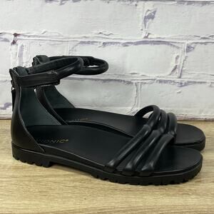Vionic Laurel Black Ankle Strap Sandals Women's Size 9.5 Strappy Leather Comfort